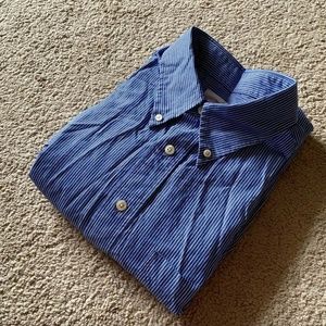 BROOKS BROTHERS Mens' Blue Stripe Sport Shirt sz L